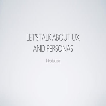 UX 101: Personas
