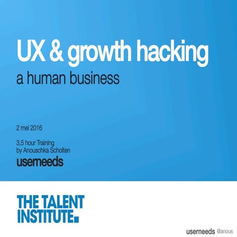 UX for Growth Hackers training