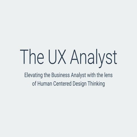 The UX Analyst