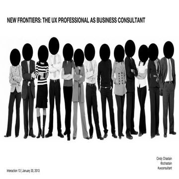 New Frontiers: UX Professional as Business Consultant