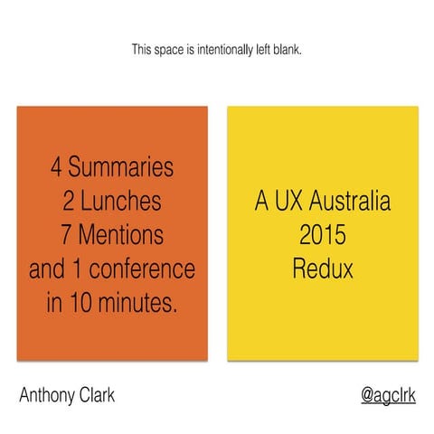 UX Australia 2015 Redux