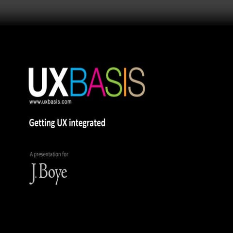 UXBASIS – Getting UX integrated