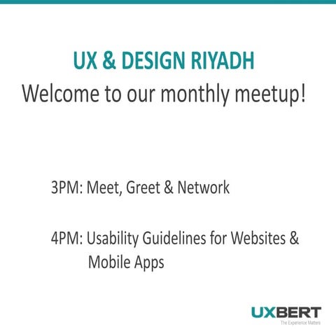 UX & Design Riyadh: Usability Guidelines for Websites & Mobile Apps