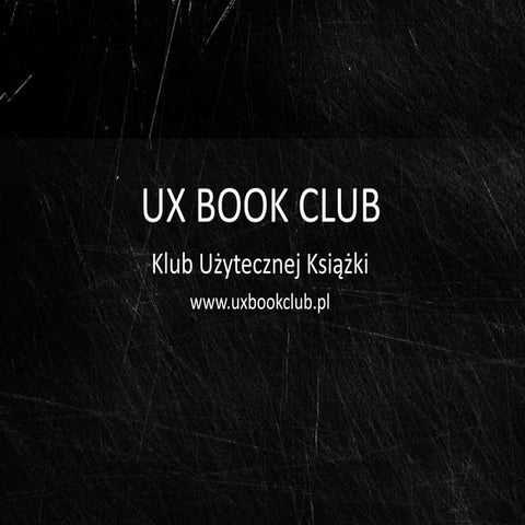 WUD 2009 - Inicjatywa UX Book Club w Polsce