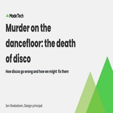 Jon Roobottom – Murder on the dancefloor: The death of disco 