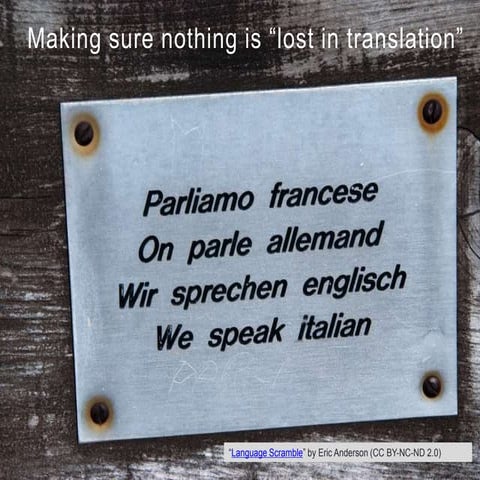 Making sure nothing is "lost in translation"