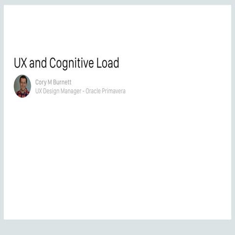 UX and Cognitive Load