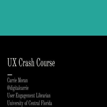 UX Crash Course