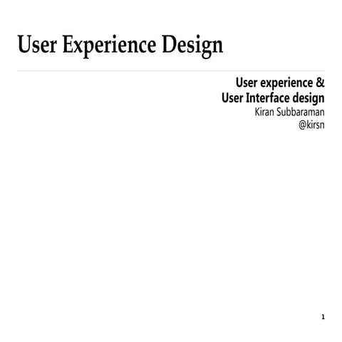 User Experience Design, talk at the #bizathon