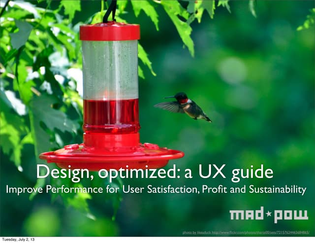 Optimizing design: a UX practitioners guide