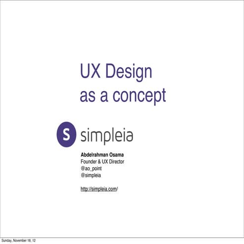 UX design as a concept