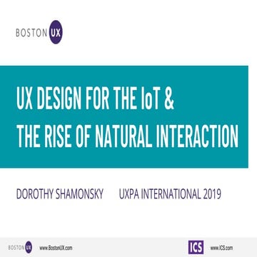  UX Design for the IoT and the Rise of Natural Interaction