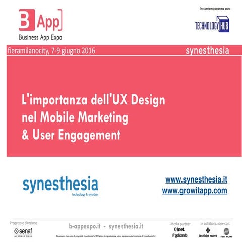 L'importanza dell'UX Design  nel Mobile Marketing  & User Engagement