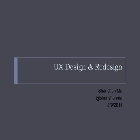 UX design & redesign