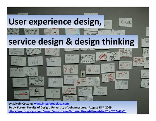 UX design, service design and design thinking