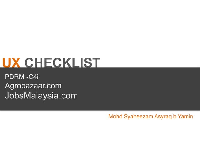 UX Checklist