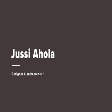 Designer + Entrepreneur 