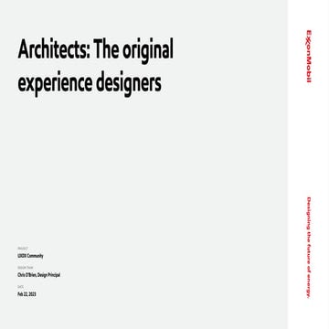 Architects: the original Experience Designers