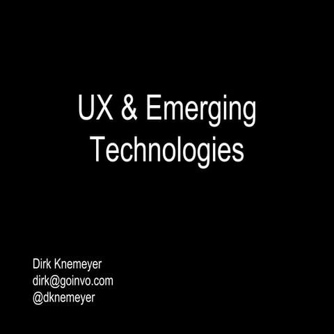 UX & Emerging Technologies - Service Design Salon Tokyo