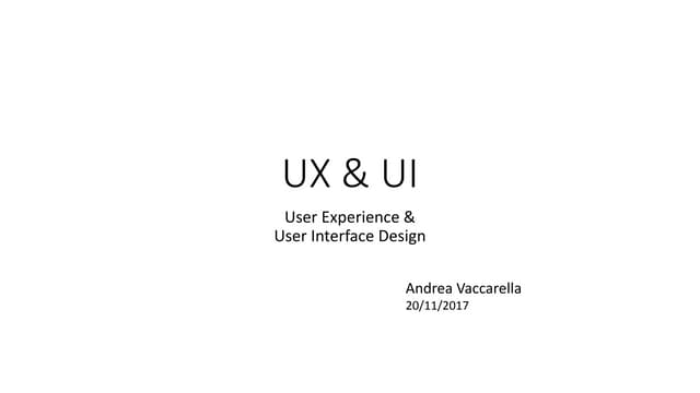 User Experience & User Interface Design - nov 2017