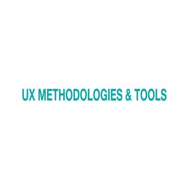 SERVICE DESIGN AND UX TOOLS 