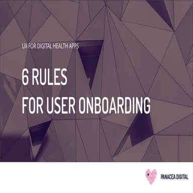 UX for Health Apps - 6 Rules for User Onboarding | PDF