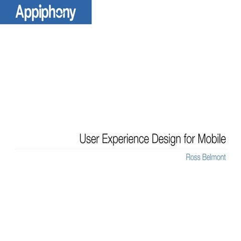 UX for Mobile in the Enterprise