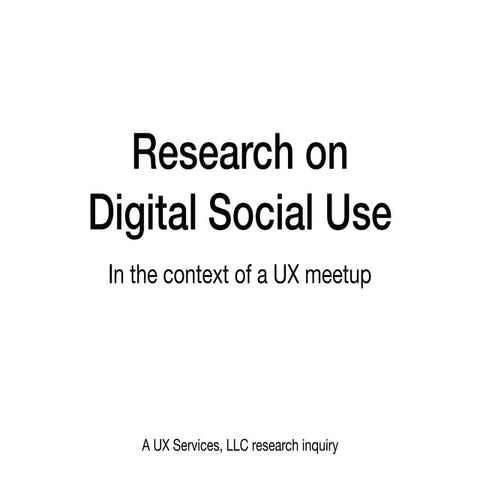 Social Research : UX case study
