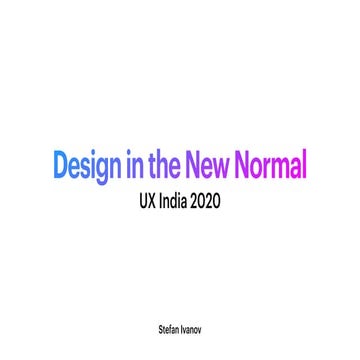 Design in the New Normal