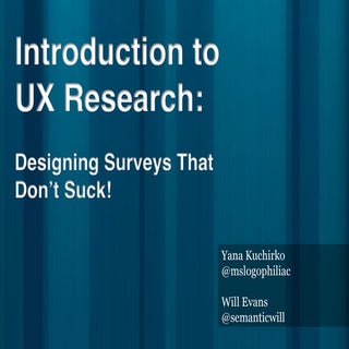 How to create surveys that don't suck