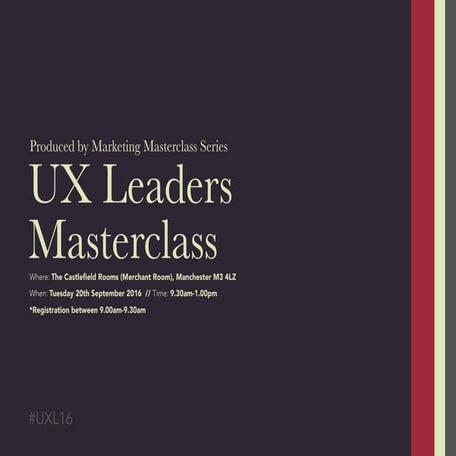 UX Leaders Masterclass - Official Brochure