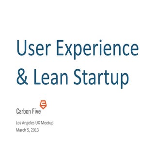 User Experience & Lean Startup