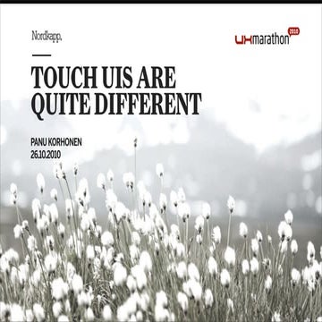 Touch UIs are Quite Different