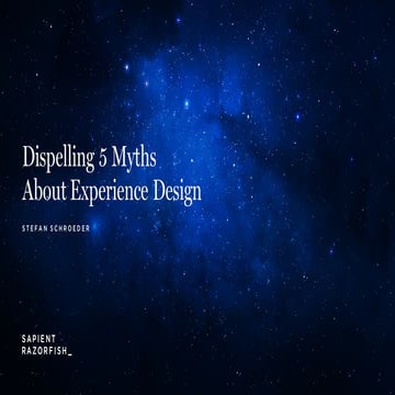 UX Meetup Melbourne - 5 Myths about Experience Design