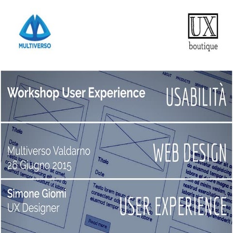 Workshop User Experience per Coworking Multiverso Valdarno
