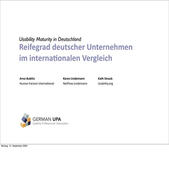 Usability Maturity in Germany