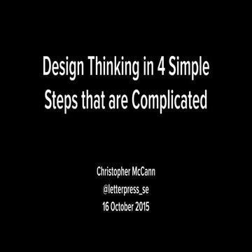 Design Thinking in 4 Simple Steps that are Complicated