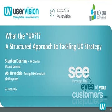 What the *UX?!? Implementing UX Strategy in your organisation