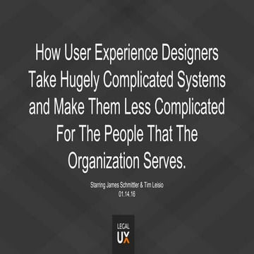 January 2016 Event: UX Strategy & Simplification