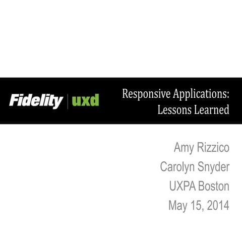 UXPA Boston Responsive Design Snyder Rizzico