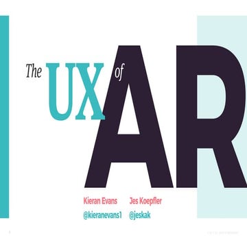 The UX of Augmented Reality