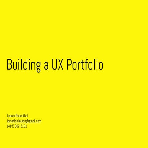 Building a UX Portfolio
