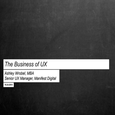 Business of UX - Midwest UX Presentation