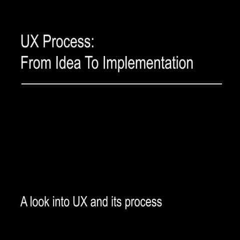 UX Process — From Idea To Implementation | PPT