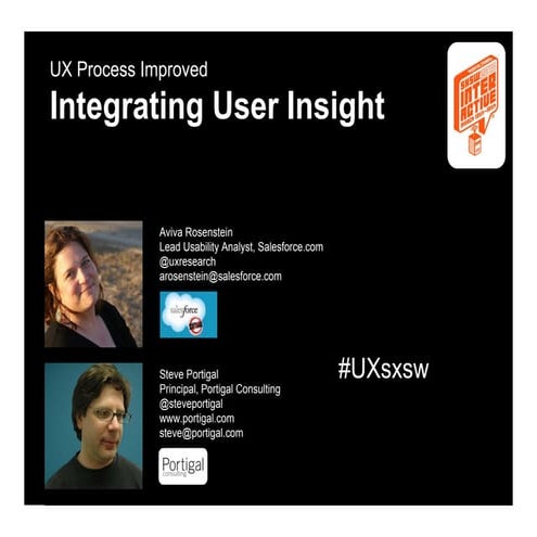 UX Process Improved: Integrating User Insight