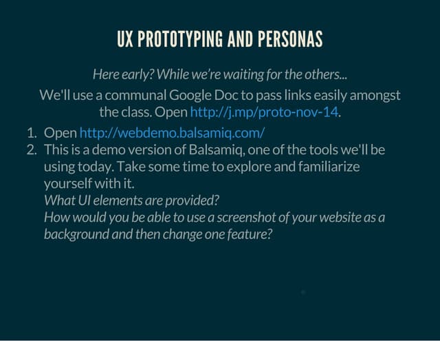UX Prototyping and Personas 11-14-14