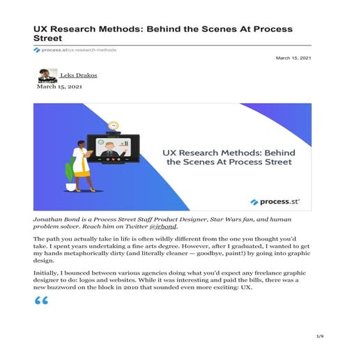 UX Research Methods: Behind the Scenes At Process Street