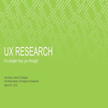 UX Research - simpler than you thought