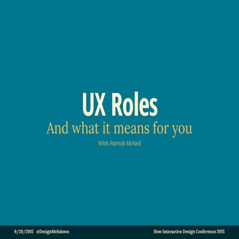 UX roles