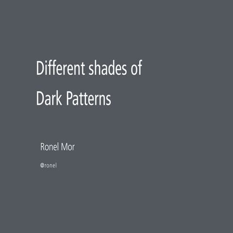 Ux salon  dark patterns